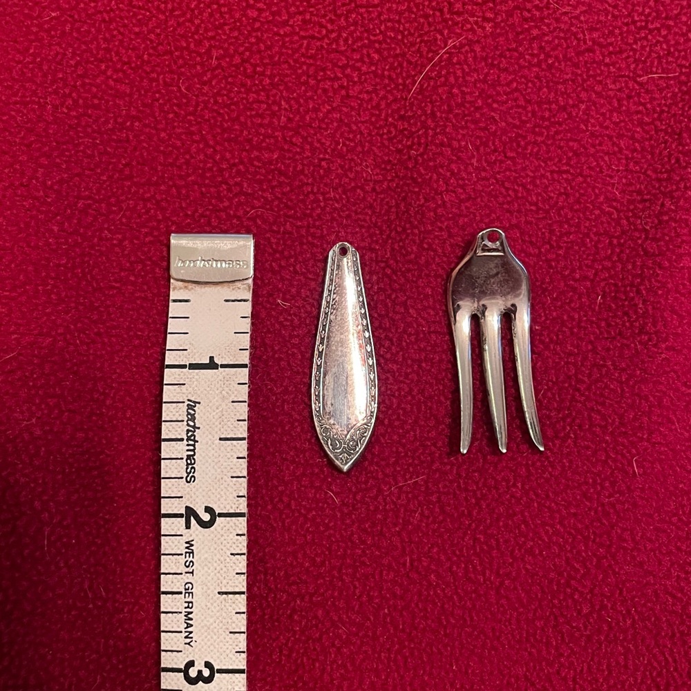 Fork silver earring charms - Picture 7 of 8